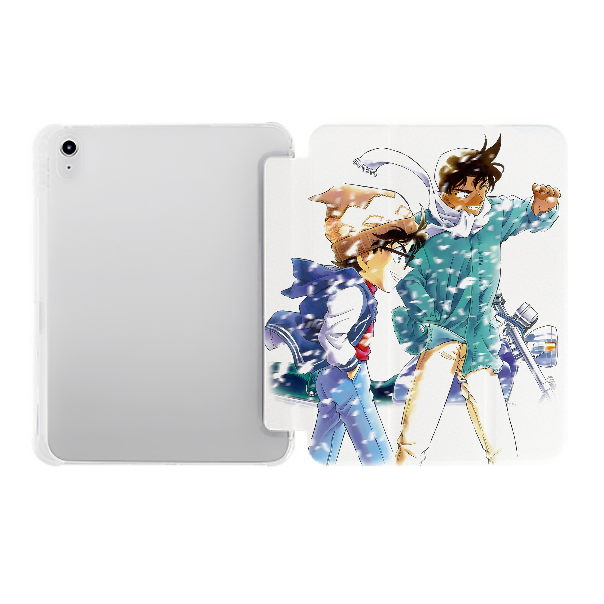 （画像用） 名探偵コナン Detective Conan IPad ケース ペン収納付き 三つ折りスタンド PUレザー×シリコン 対応機種9.5/10.5/10.9インチ